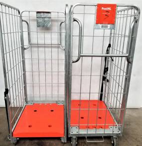 Wózek 3 ściany Hamulec Pocztowy Transportowy Gniazdowy Kurierski 64x80x160cm.